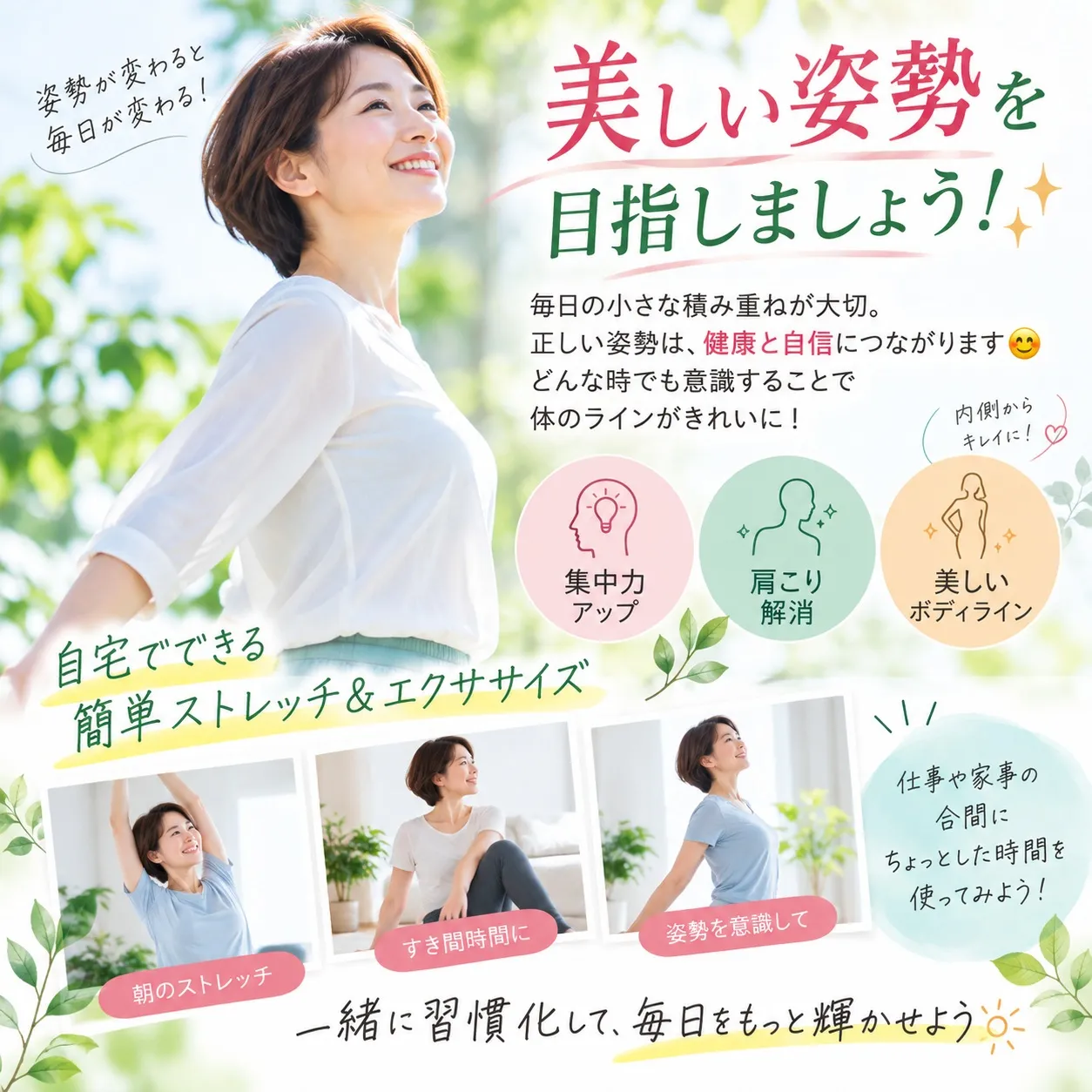 美しい姿勢を目指しましょう!✨